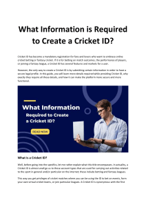 What Information is Required to Create a Cricket ID