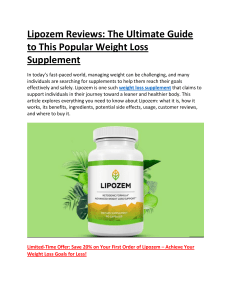 Lipozem Reviews