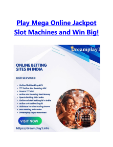 Play Mega Online Jackpot Slot Machines and Win Big!