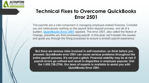 How to eliminate QuickBooks Error Code 2501