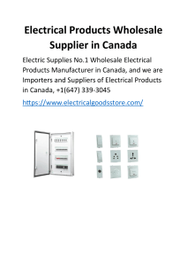 Electrical Products Wholesale Supplier in Canada