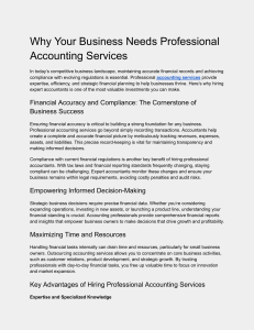 Why Your Business Needs Professional Accounting Services