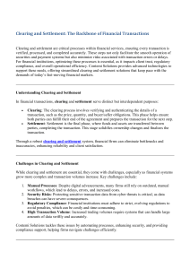 Clearing and Settlement in Finance