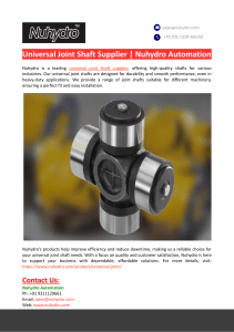 Universal Joint Shaft Supplier