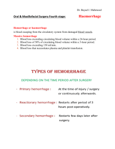 Hemorrhage in Oral Surgery: Types, Causes, Treatment