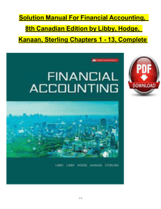 Financial Accounting Solution Manual, 8th Canadian Edition