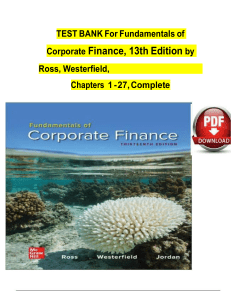 Corporate Finance Test Bank, 13th Ed, Ch 1-27