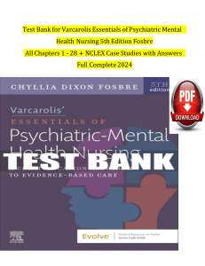 Psychiatric Nursing Test Bank 5th Ed