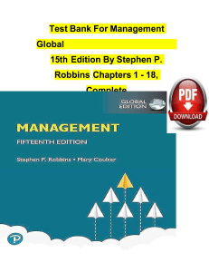 Management Test Bank, Robbins, 15th Ed.