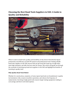 Choosing the Best Hand Tools Suppliers in UAE  A Guide to Quality and Reliability