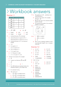 Cambridge lower secondary math 9 workbook answers