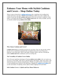 Shop Cushions and Covers Online – Stylish & Comfortable Options for Every Home