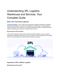 Understanding 3PL Logistics Warehouse and Services  Your Complete Guide