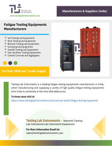 Fatigue Testing Equipments Manufacturers