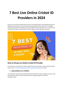 7 Best Live Online Cricket ID Providers in 2024