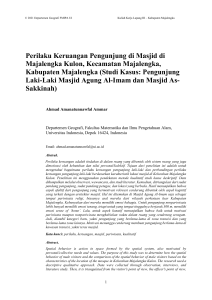 Perilaku Keruangan Pengunjung di Masjid di Majalengka Kulon, Kecamatan Majalengka, Kabupaten Majalengka (Studi Kasus Pengunjung Laki-Laki Masjid Agung Al-Imam dan Masjid As-Sakkinah)