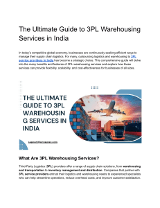 The Ultimate Guide to 3PL Warehousing Services in India