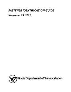 Fasterner Idenfication Guide Illinois Dept. of Transportation Guide 2022