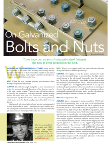 THREE IMPORT ASPECTS OF GALVANIZED BOLT HOT DIPPED AND MECHANICALLY