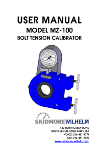 SKIDMORE-WILHELM MZ-100 USER MANUAL