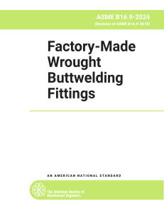 ASME B16.9-2024 Buttwelding Fittings Standard