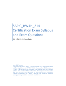 SAP C_BW4H_214 Certification Exam Syllabus and Exam Questions