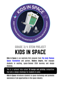 KIDS in space poster - Australian STEM Project for school students