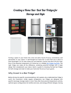 Creating a Home Bar  Best Bar Fridges for