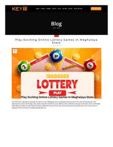 Play Exciting Online Lottery Games in Meghalaya State