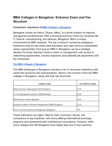 MBA Colleges in Bangalore  Entrance Exam and Fee Structure