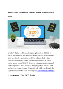 How to Choose the Right SEO Company in India-A Comprehensive Guide