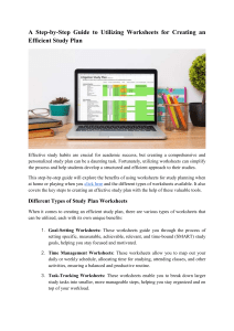 Study Plan Guide: Using Worksheets for Efficiency