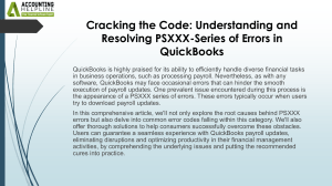 How to fix PSXXX-Series Of Errors In QuickBooks