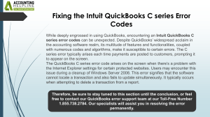 Expert solutions for QuickBooks C Series Error Codes