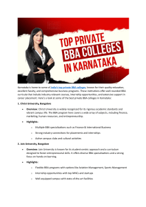 Explore Karnataka's Top Private BBA Colleges