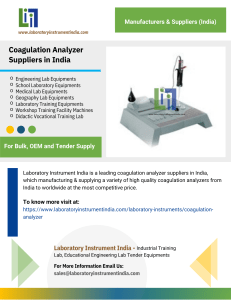 Coagulation Analyzer Suppliers in India