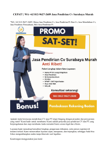  CEPAT! | WA +62 812-9627-2689 Jasa Pendirian Cv Surabaya Murah 