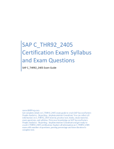 SAP C_THR92_2405 Certification Exam Syllabus and Exam Questions