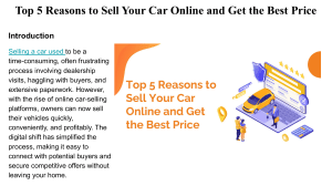 Top 5 Reasons to Sell Your Car