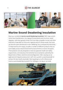 Marine Sound Deadening Insulation