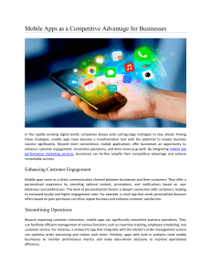 Mobile Apps as a Competitive Advantage for Businesses