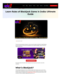 Learn Rules of Blackjack Game in India Ultimate Guide