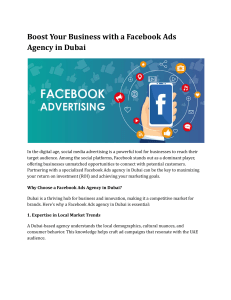 Boost Your Business with a Facebook Ads Agency in Dubai