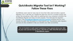 How to fix the QuickBooks Migrator Tool Is Not Working Issue