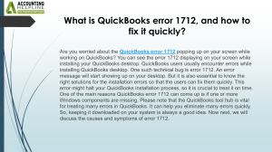 An easy method to resolve QuickBooks Error Code 1712