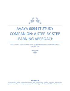 Avaya 60941T Study Companion: A Step-by-Step Learning Approach