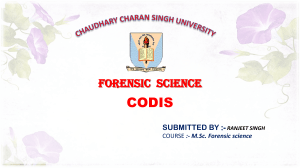 CODIS in Forensic Science: DNA Database Presentation