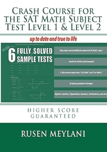 AMAZING BOOK Crash Course for the SAT Math Subject Test Level 1 Level 2 higher score guaranteed