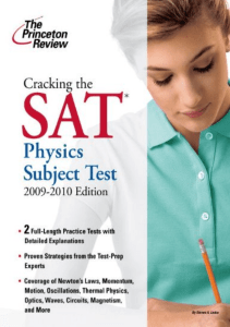 READ Cracking the SAT Physics Subject Test 2007 2008 Edition Turtleback School Library 