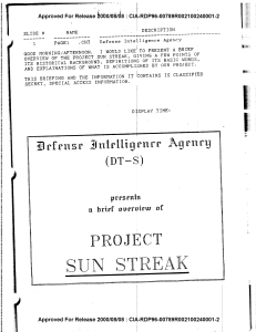 CIA PROJECT SUN STREAK: Use of Psychoenergetics in Intelligence Collection (Declassified)